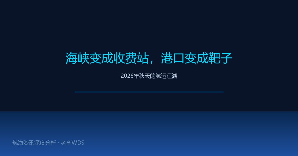 海峡变成收费站，港口变成靶子：2026年秋天的航运江湖